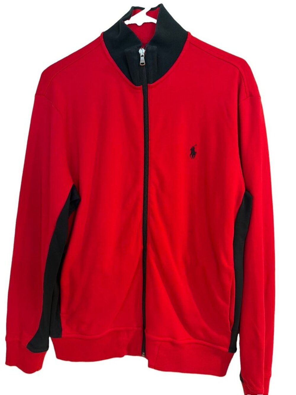 Polo Ralph Lauren Men's Red &black Contrast-Trim Track Jacket Size M Excellent